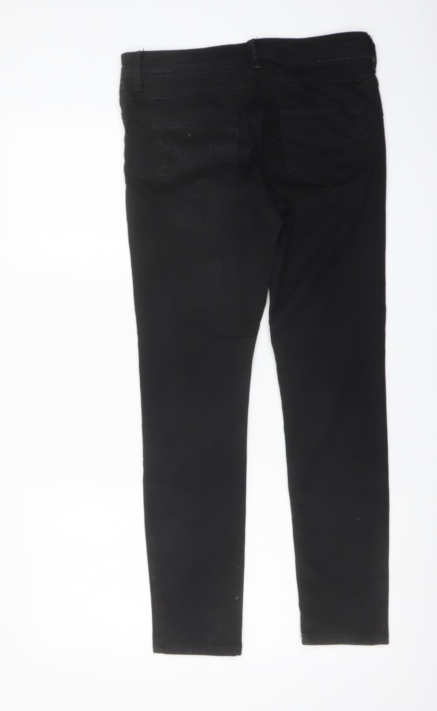 Marks and Spencer Womens Black Cotton Skinny Jeans Size 10 L27 in Regular Button