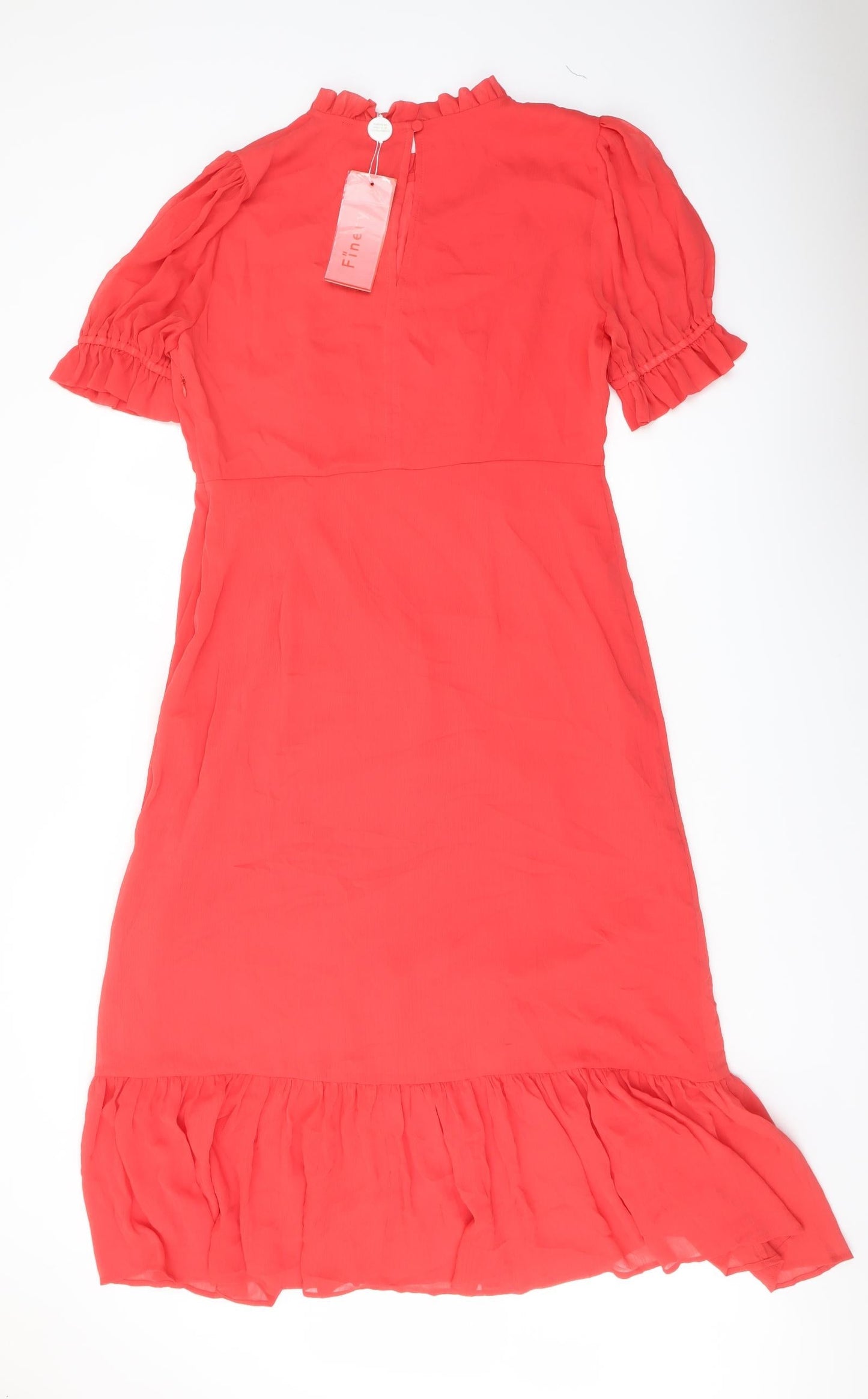Finery Womens Red Polyester A-Line Size 16 Mock Neck Zip