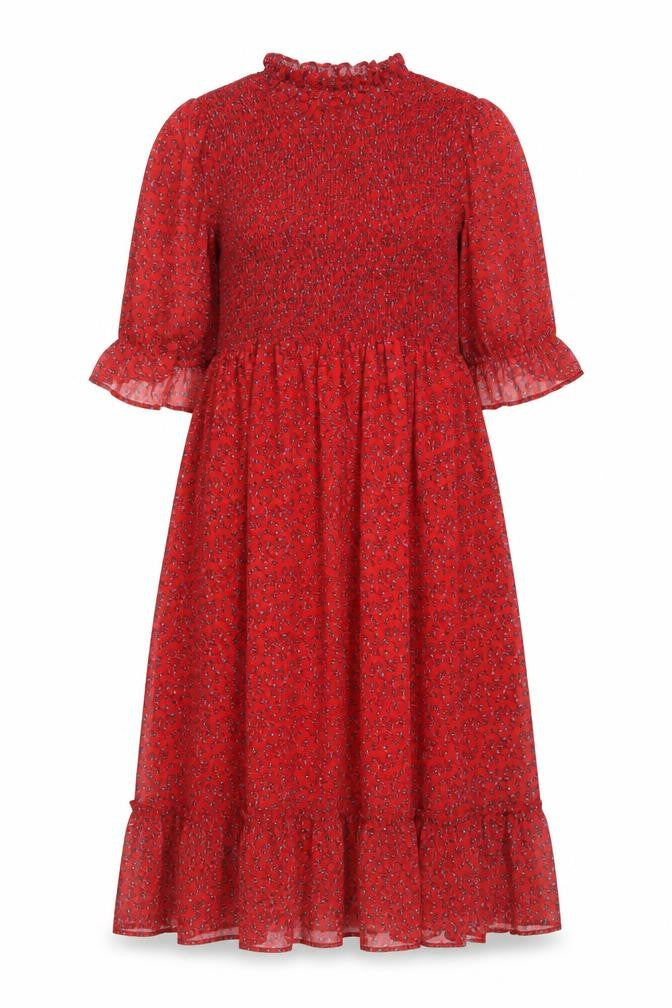 Finery Womens Red Floral Polyester A-Line Size 18 Mock Neck Pullover