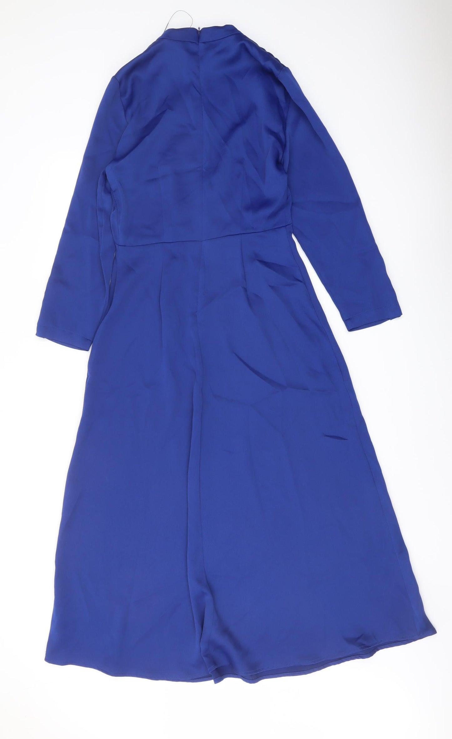 Marks and Spencer Womens Blue Polyester A-Line Size 6 Mock Neck Zip