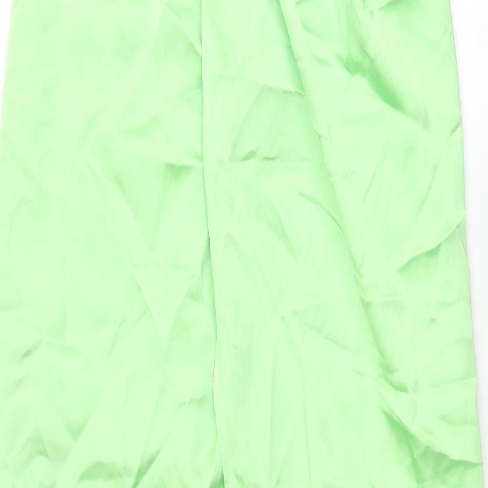 Zara Womens Green Polyester Maxi Skirt Size XS Zip - Wrap Style