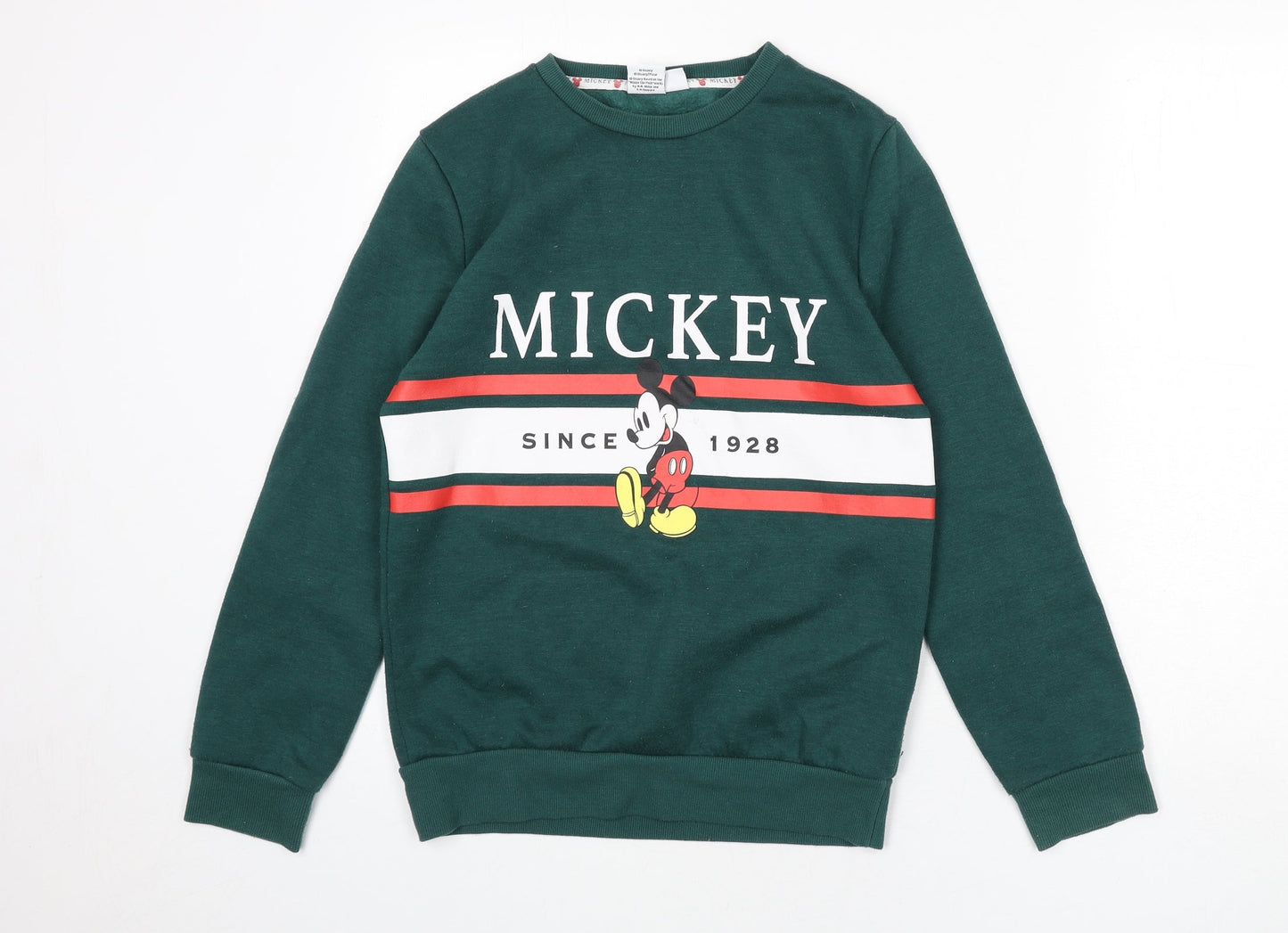Disney Womens Green Polyester Pullover Sweatshirt Size 6 Pullover - Size 6-8, Mickey Mouse