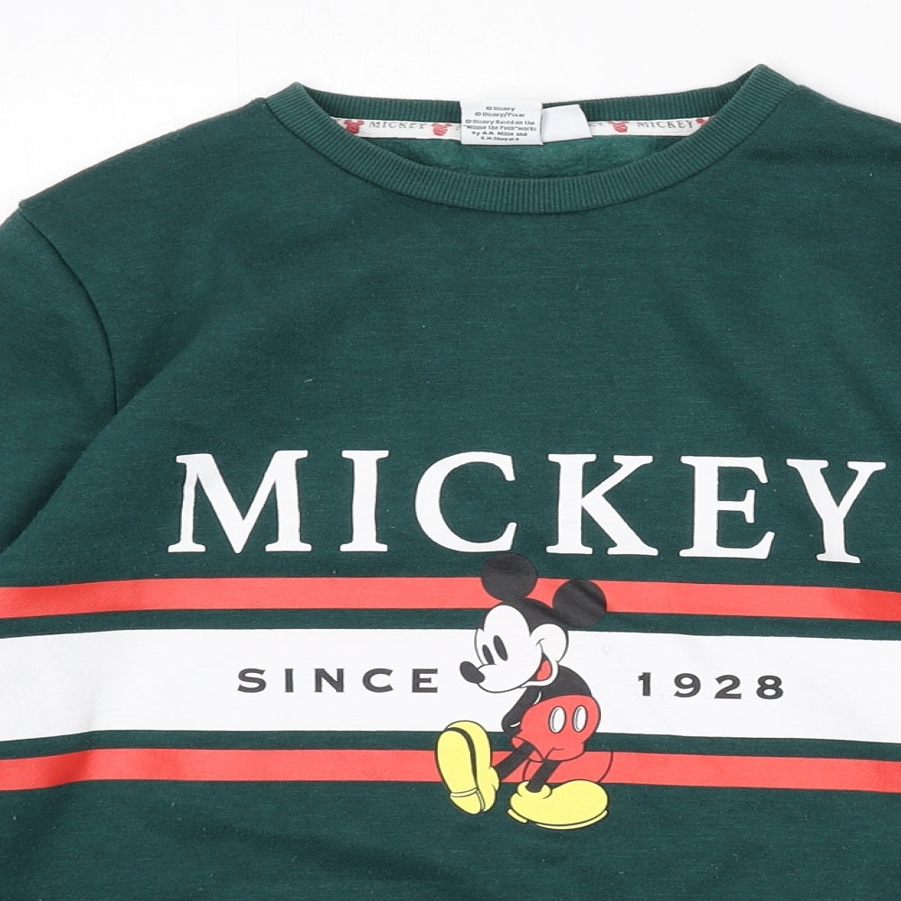 Disney Womens Green Polyester Pullover Sweatshirt Size 6 Pullover - Size 6-8, Mickey Mouse