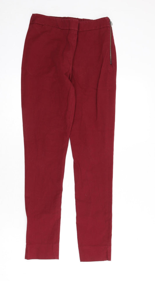 French Connection Womens Red Cotton Skinny Jeans Size 10 L26 in Regular Zip