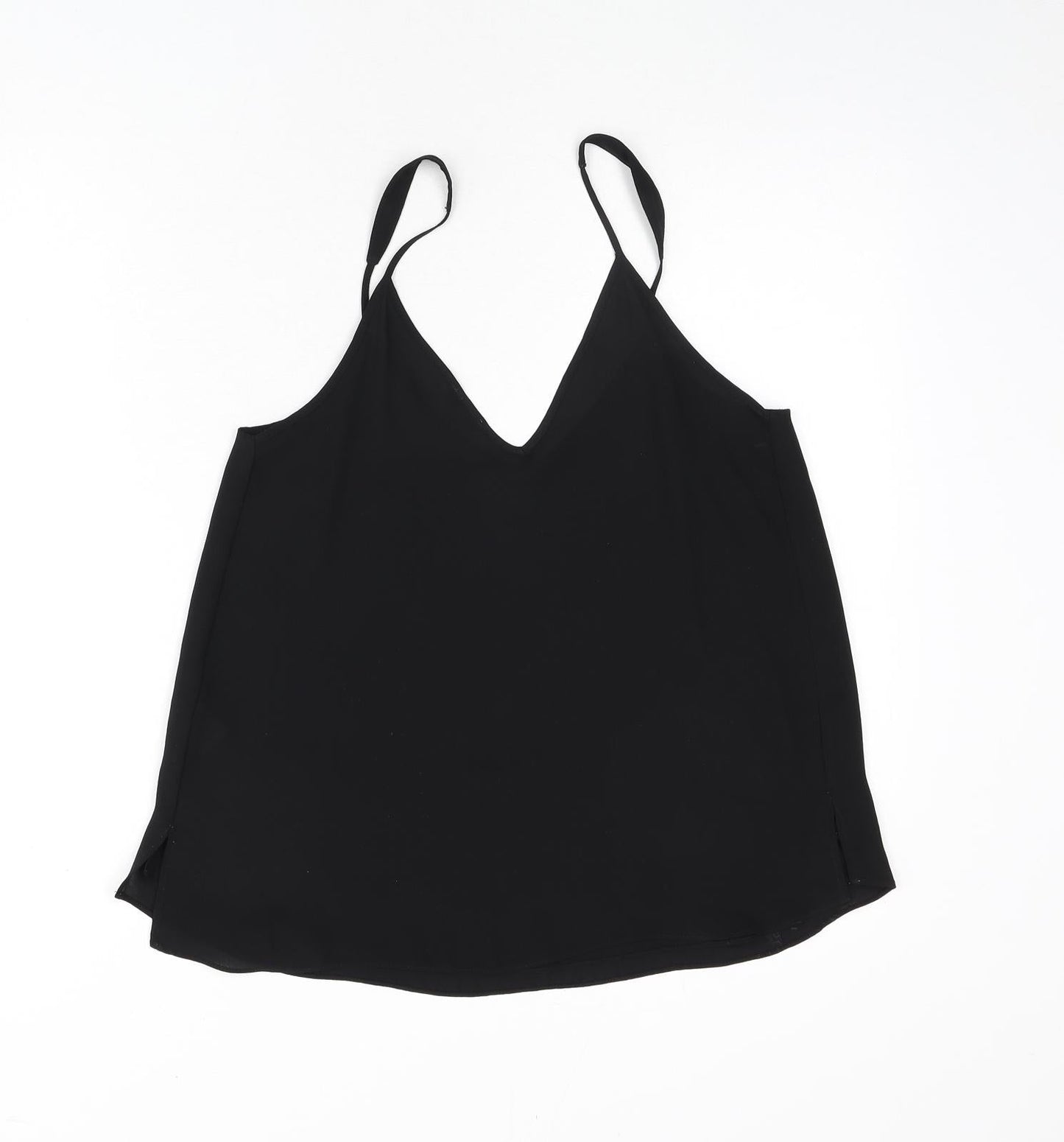 River Island Womens Black Polyester Camisole Tank Size 10 V-Neck