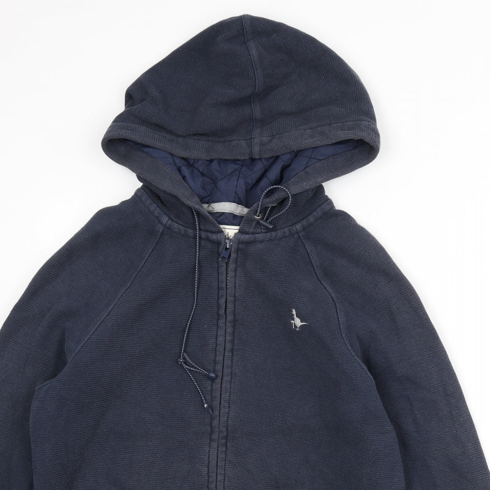 Jack Wills Mens Blue Cotton Full Zip Hoodie Size XS