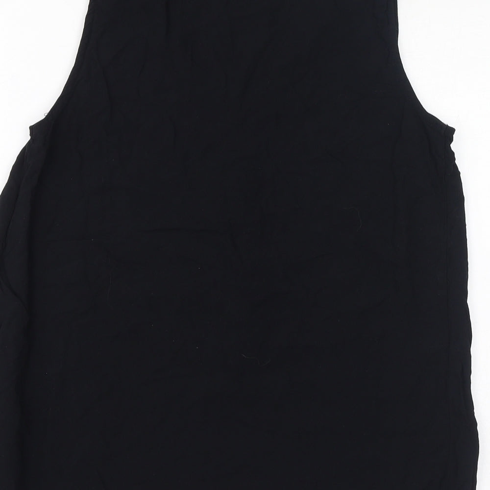 VERO MODA Womens Black Viscose Basic Tank Size M V-Neck