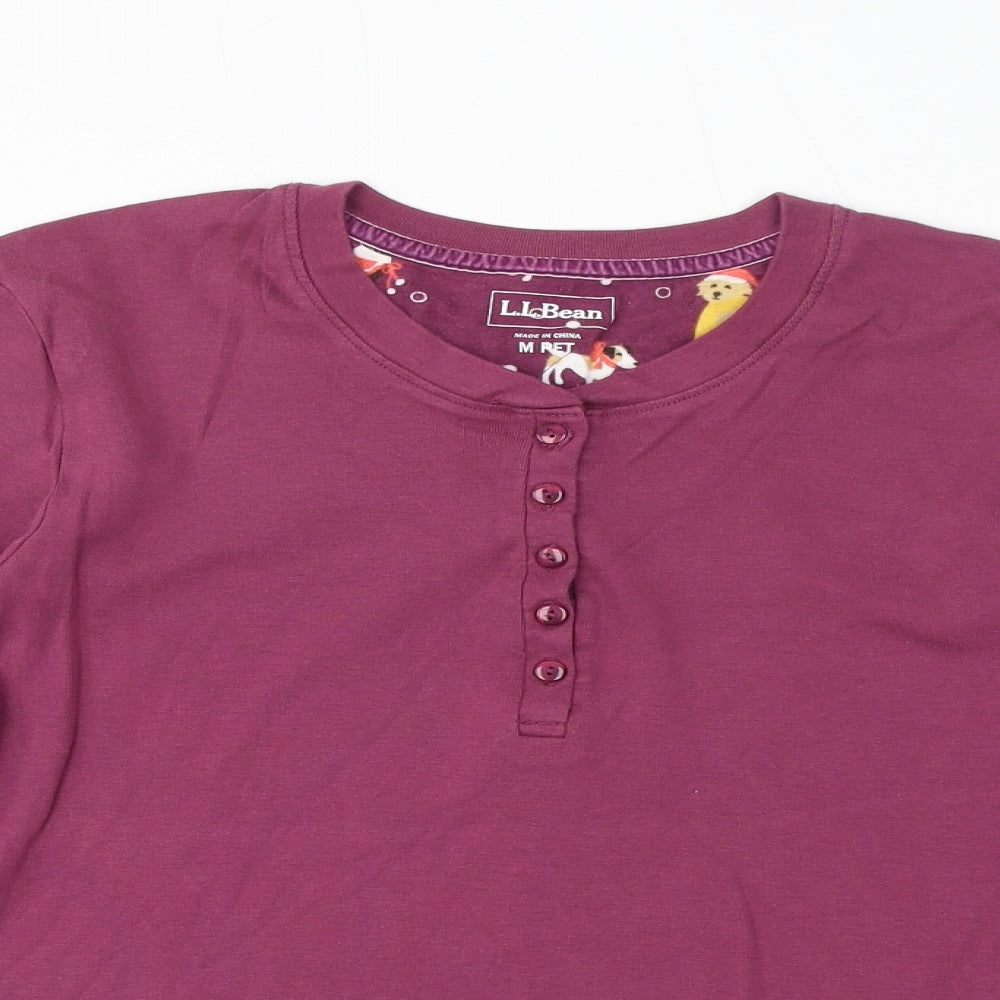 L.L. Bean Womens Pink Cotton Basic T-Shirt Size M Round Neck