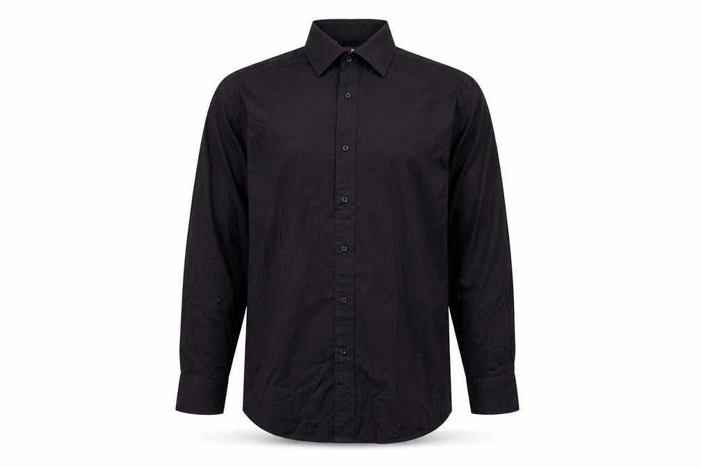 NEXT Mens Black Cotton Button-Up Size M Collared Button