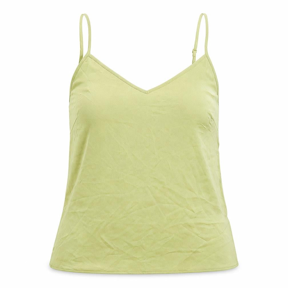 Marks and Spencer Womens Green Polyester Basic Tank Size 14 V-Neck