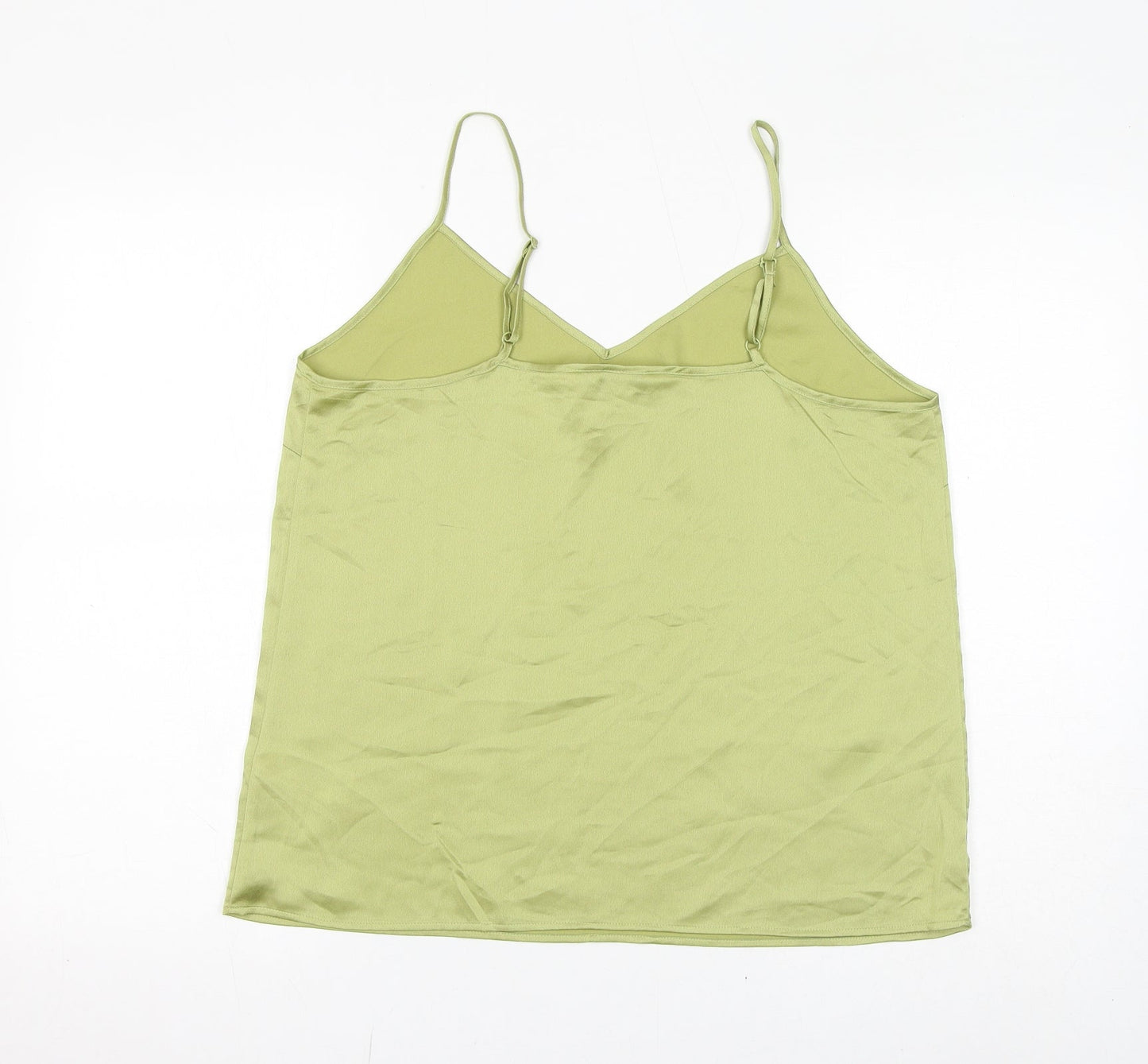 Marks and Spencer Womens Green Polyester Basic Tank Size 14 V-Neck