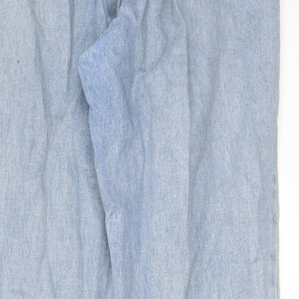 Brave Soul Womens Blue Cotton Straight Jeans Size 10 L28 in Regular Zip - Pockets