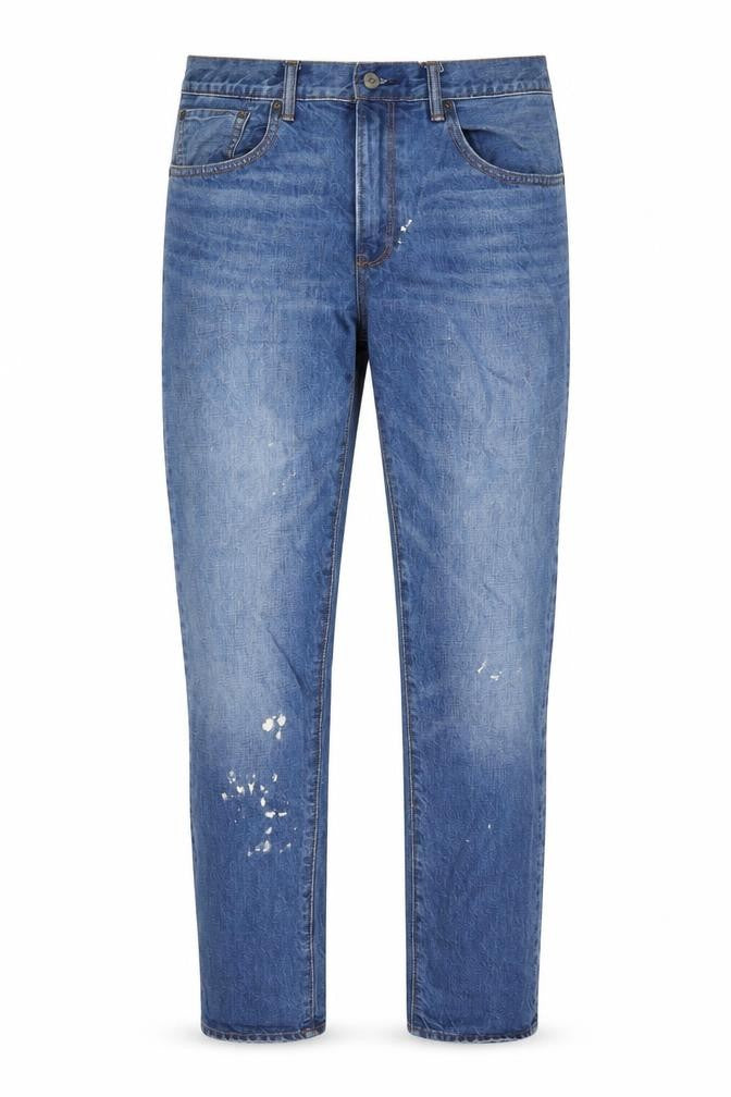 Gap Mens Blue Cotton Tapered Jeans Size 34 in L34 in Regular Zip - Pockets, Logo