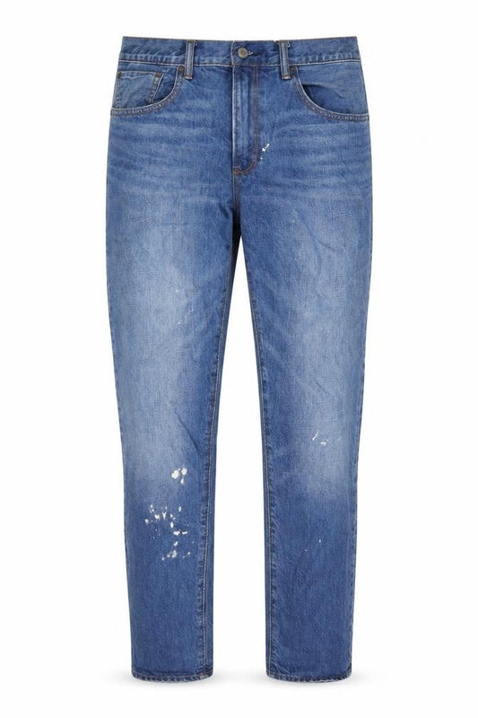 Gap Mens Blue Cotton Tapered Jeans Size 34 in L34 in Regular Zip - Pockets, Logo