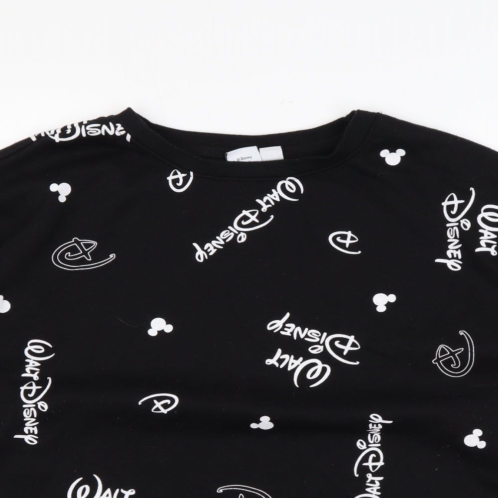Disney Womens Black Polyester Pullover Sweatshirt Size L Pullover - Logo