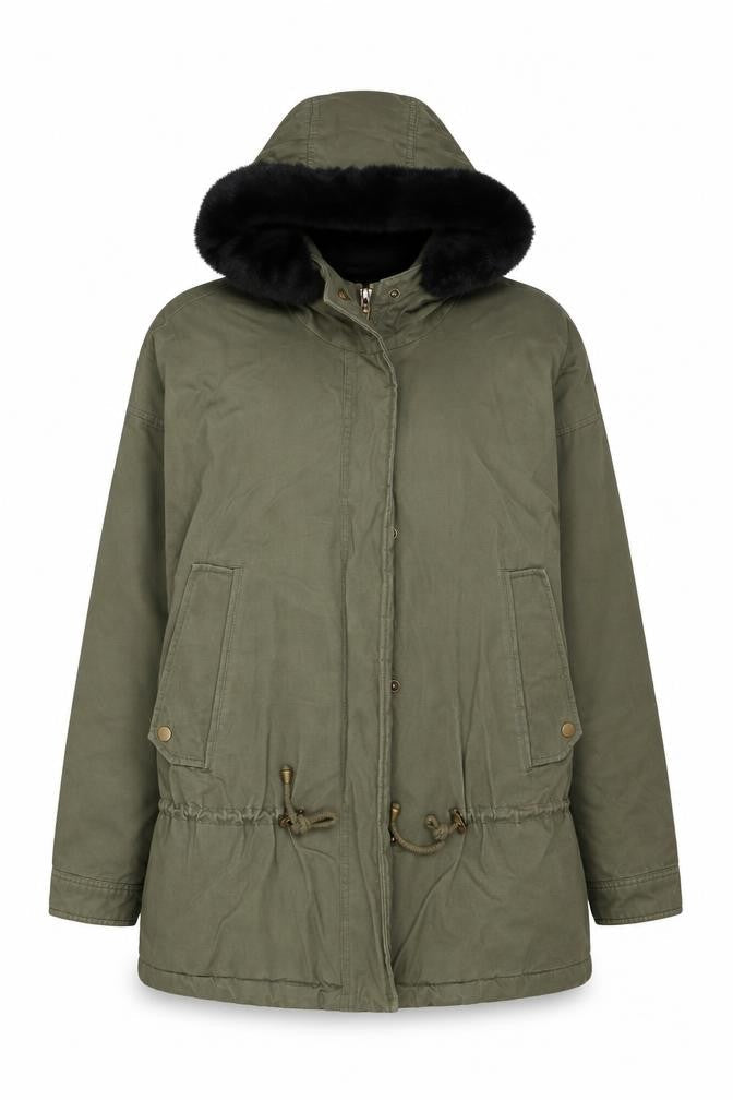 Selected Womens Green Rain Coat Coat Size 6 Zip