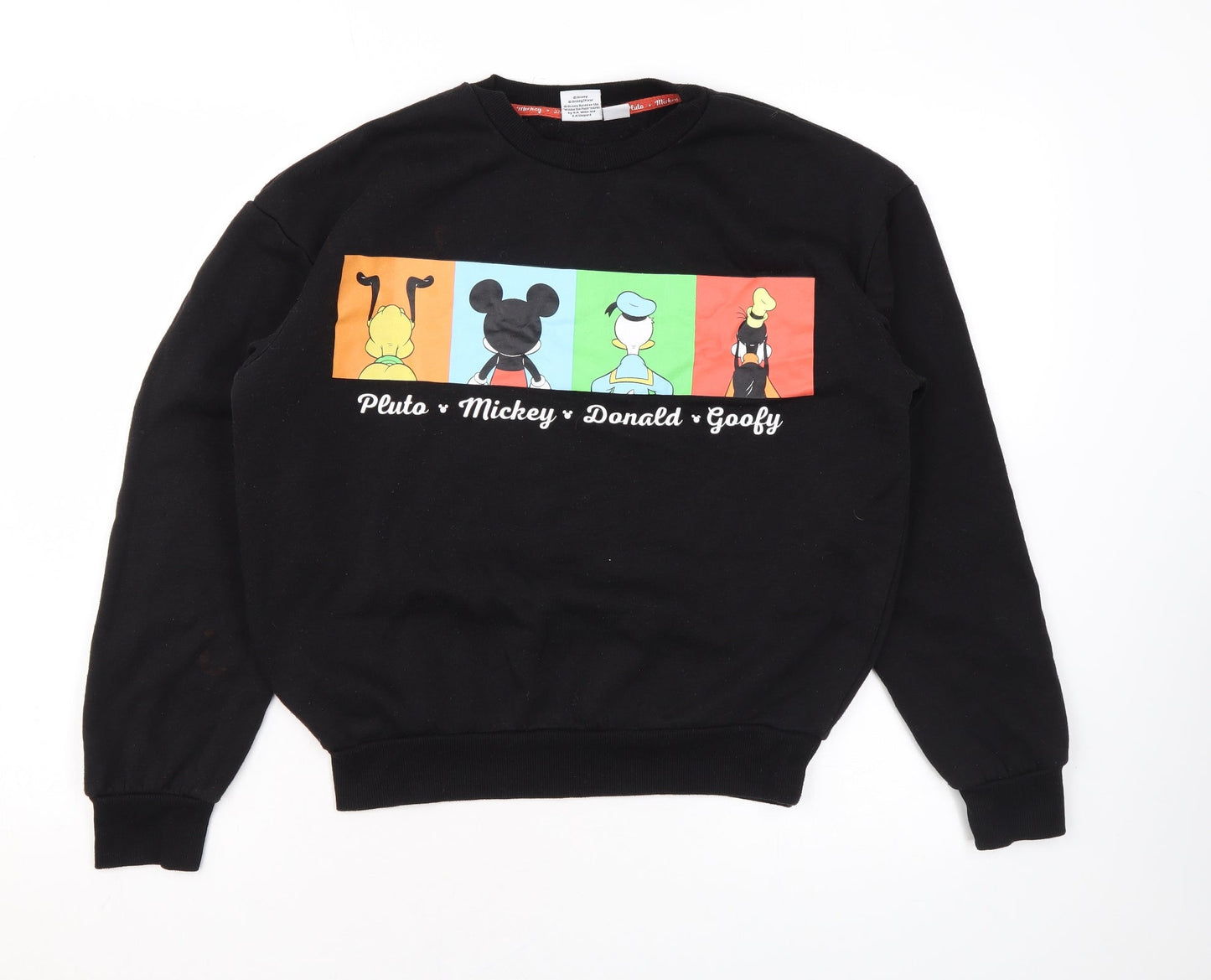 Disney Womens Black Cotton Pullover Sweatshirt Size 2XS Pullover - Logo