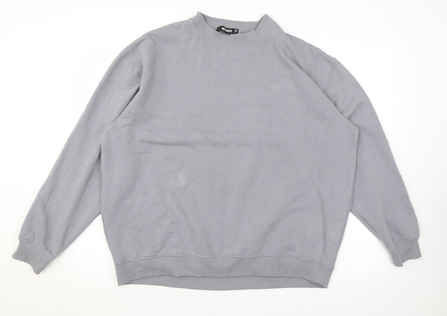 Missguided Womens Grey Cotton Pullover Sweatshirt Size M Pullover