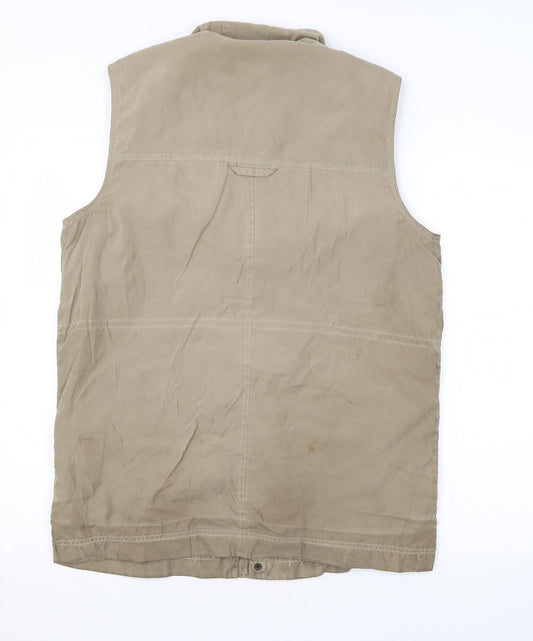 Gurteen Mens Beige Gilet Jacket Size 38 Zip