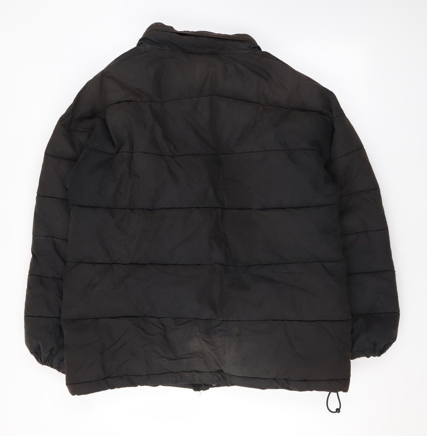 SCHOTT Mens Black Puffer Jacket Coat Size S Zip