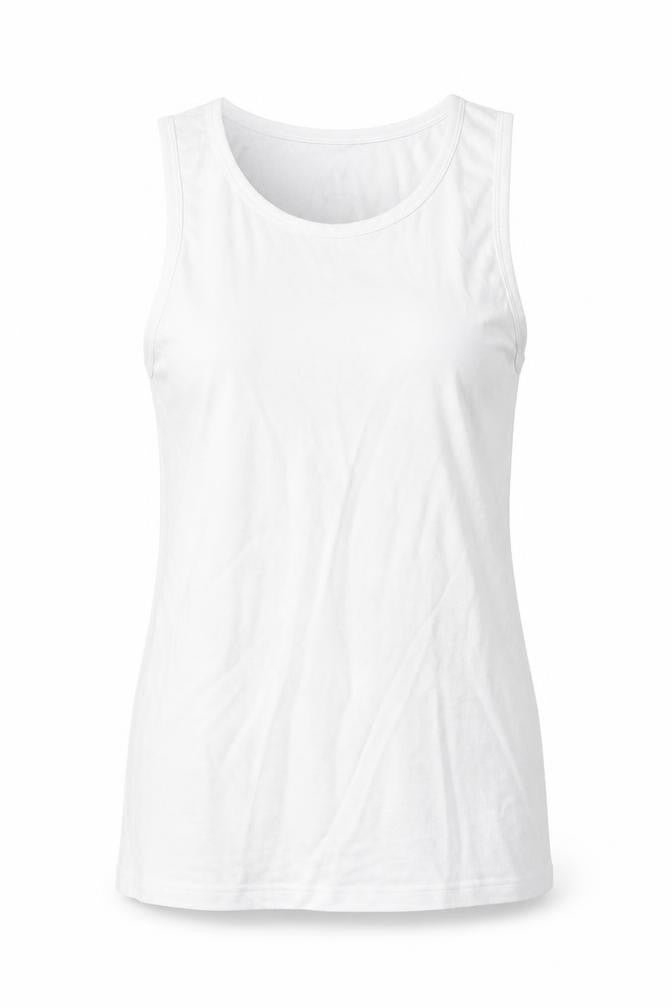 Marks and Spencer Womens White Cotton Basic Tank Size L Scoop Neck