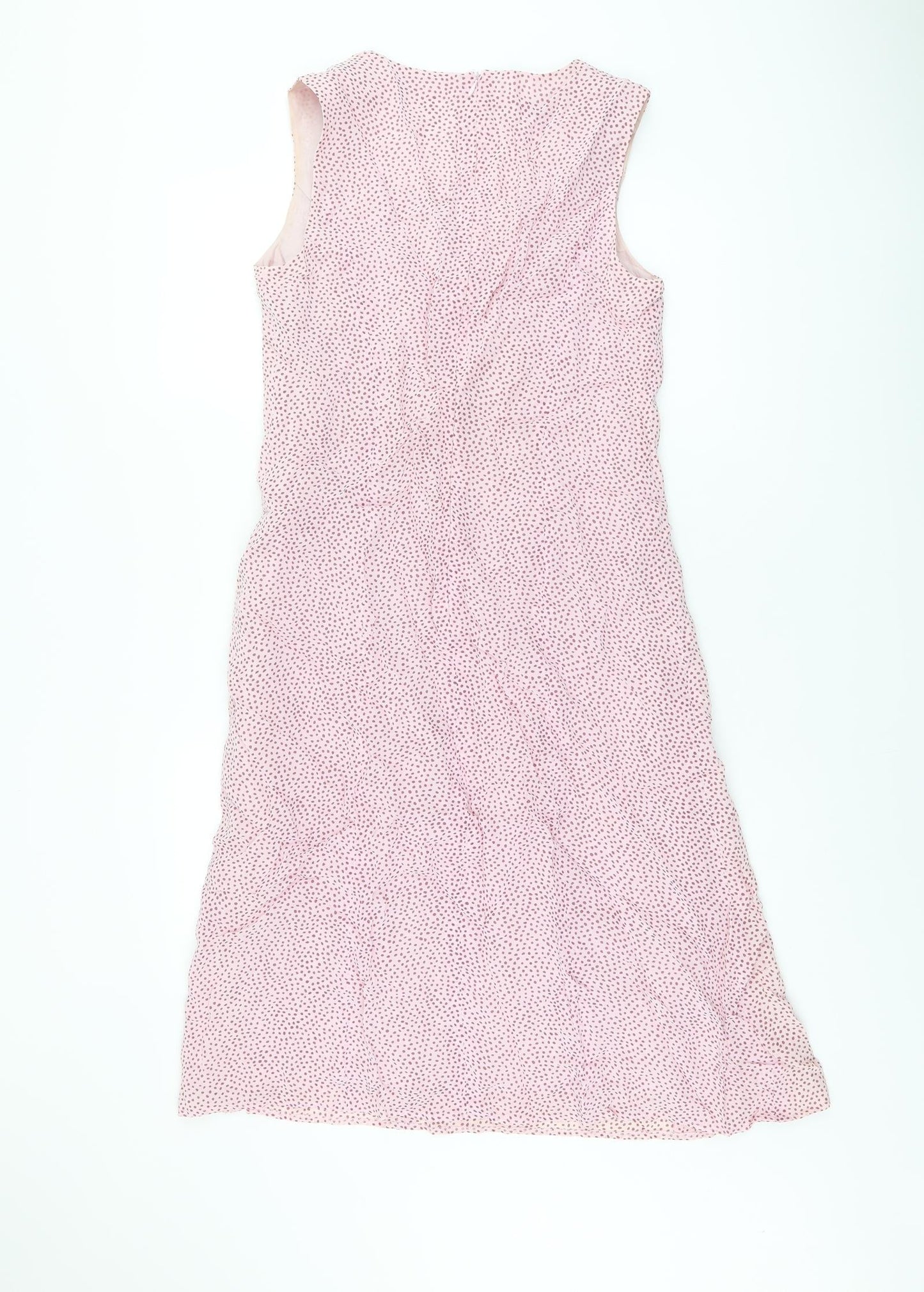 Gerry Weber Womens Pink Polka Dot Viscose Shift Size 10 Scoop Neck Zip