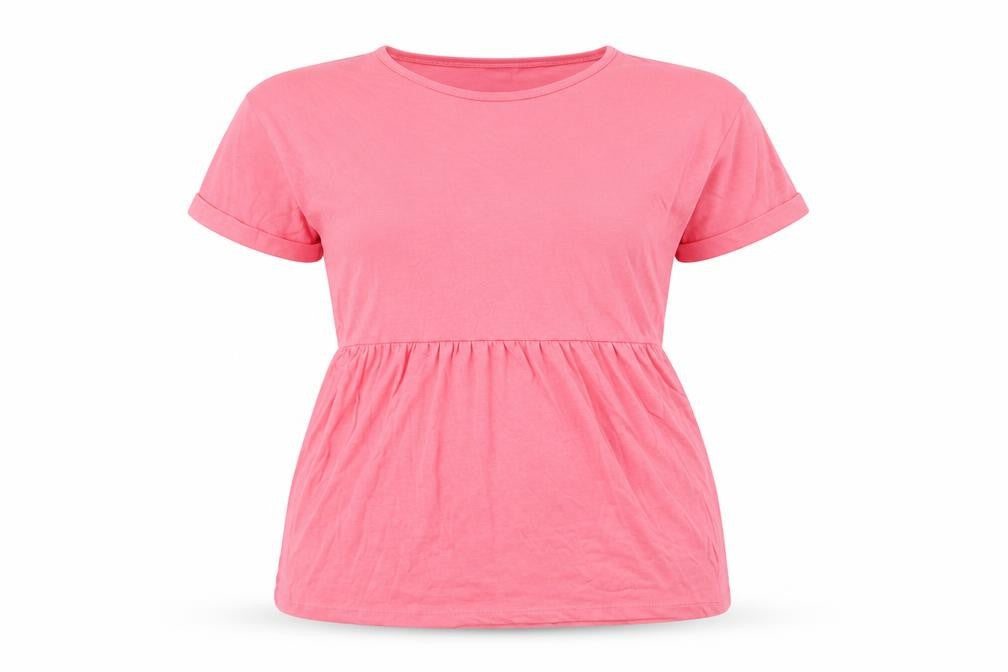LTS Womens Pink Polyester Basic T-Shirt Size 12 Round Neck
