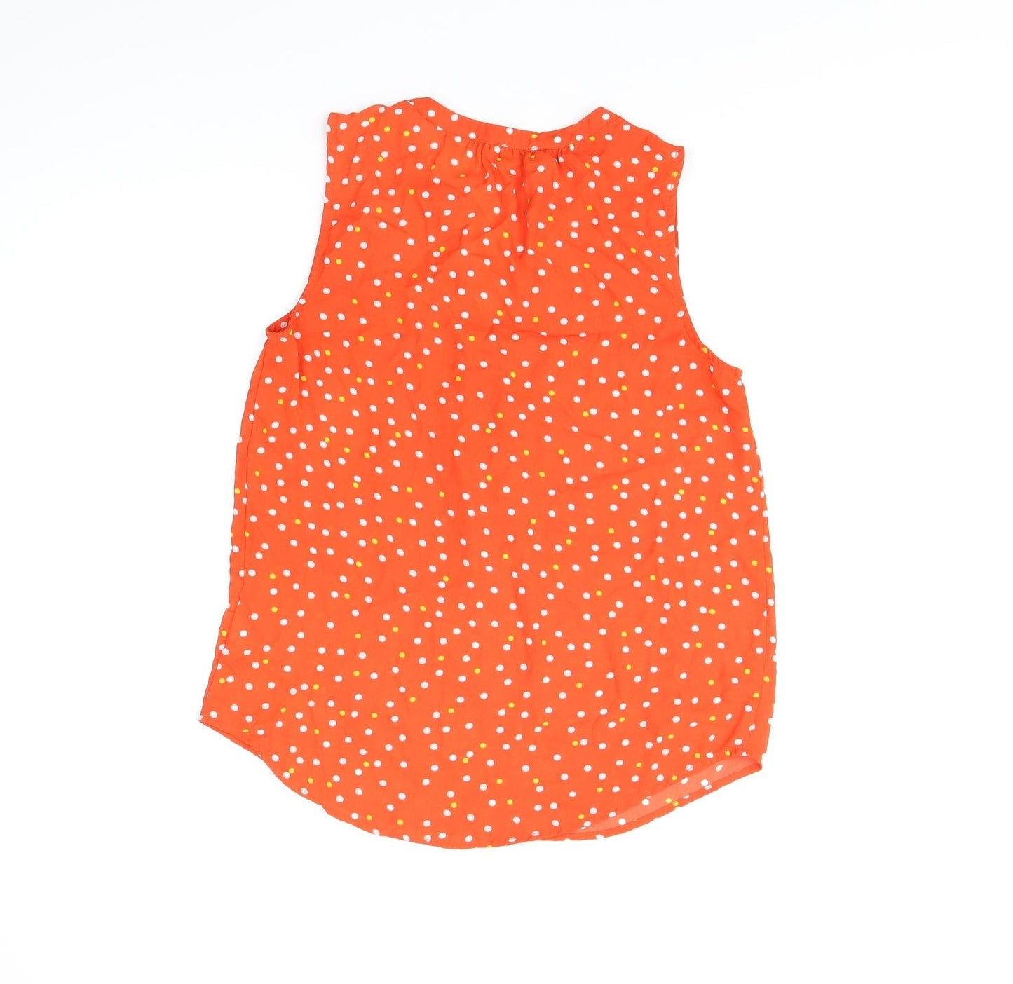 41Hawthorn Womens Red Polka Dot Polyester Basic T-Shirt Size S V-Neck