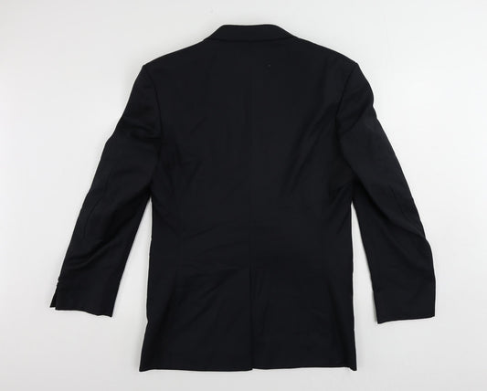 Tony Silom Mens Blue Polyester Jacket Suit Jacket Size 40 Regular