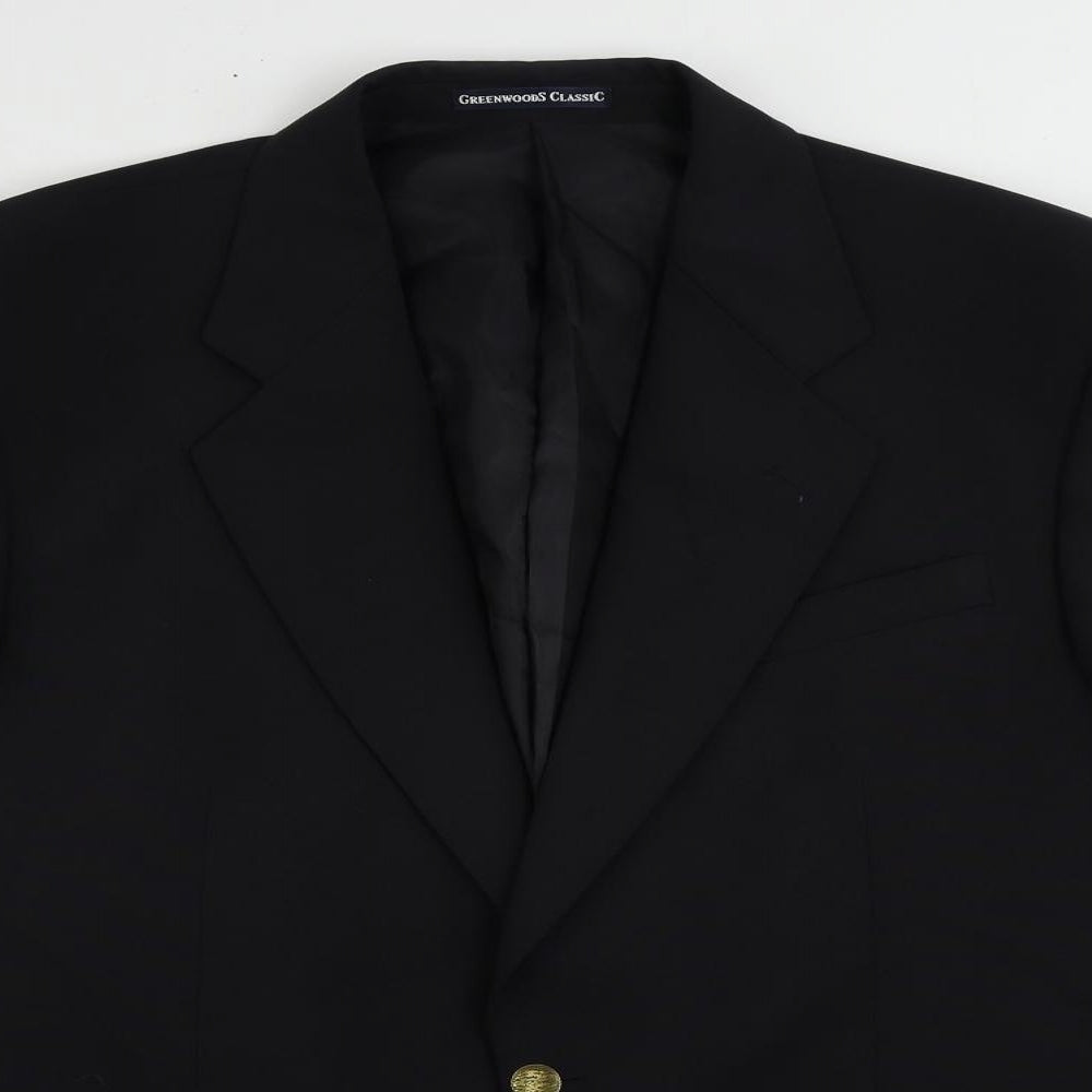 Greenwoods Mens Blue Polyester Jacket Suit Jacket Size 42 Regular