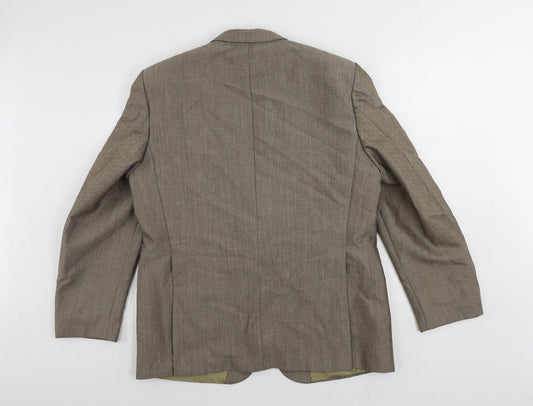 Tuomi Mens Brown Wool Jacket Suit Jacket Size 44 Regular