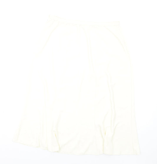 Travel Light Womens Ivory Polyester A-Line Skirt Size XL Zip