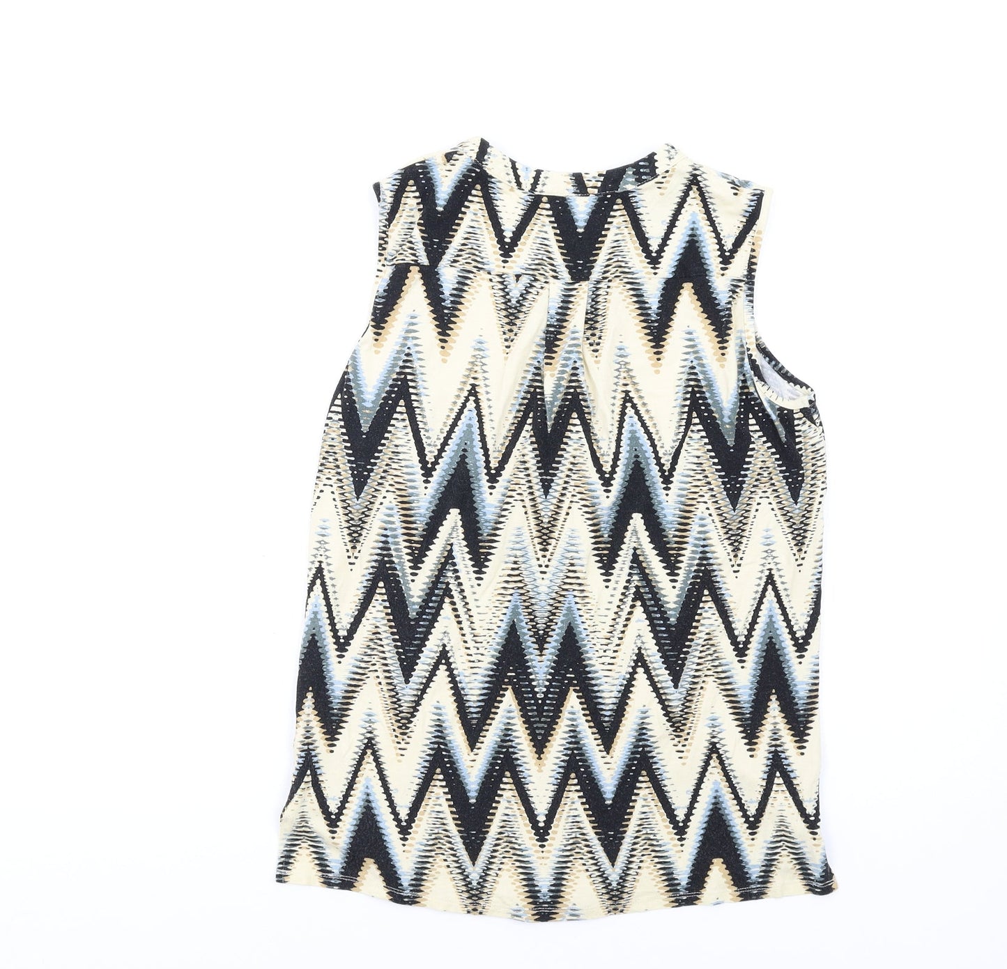 M&Co Womens Multicoloured Geometric Viscose Camisole Tank Size 10 V-Neck