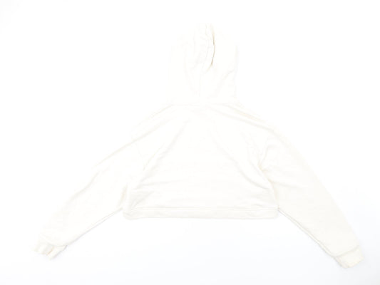 The Couture Club Womens Ivory Cotton Pullover Hoodie Size M Pullover