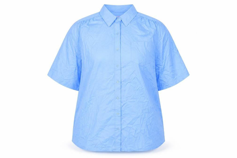 Woman Within Womens Blue Cotton Basic Button-Up Size 26 Collared