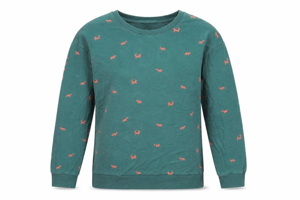 NEXT Womens Green Geometric Cotton Pullover Sweatshirt Size S Pullover