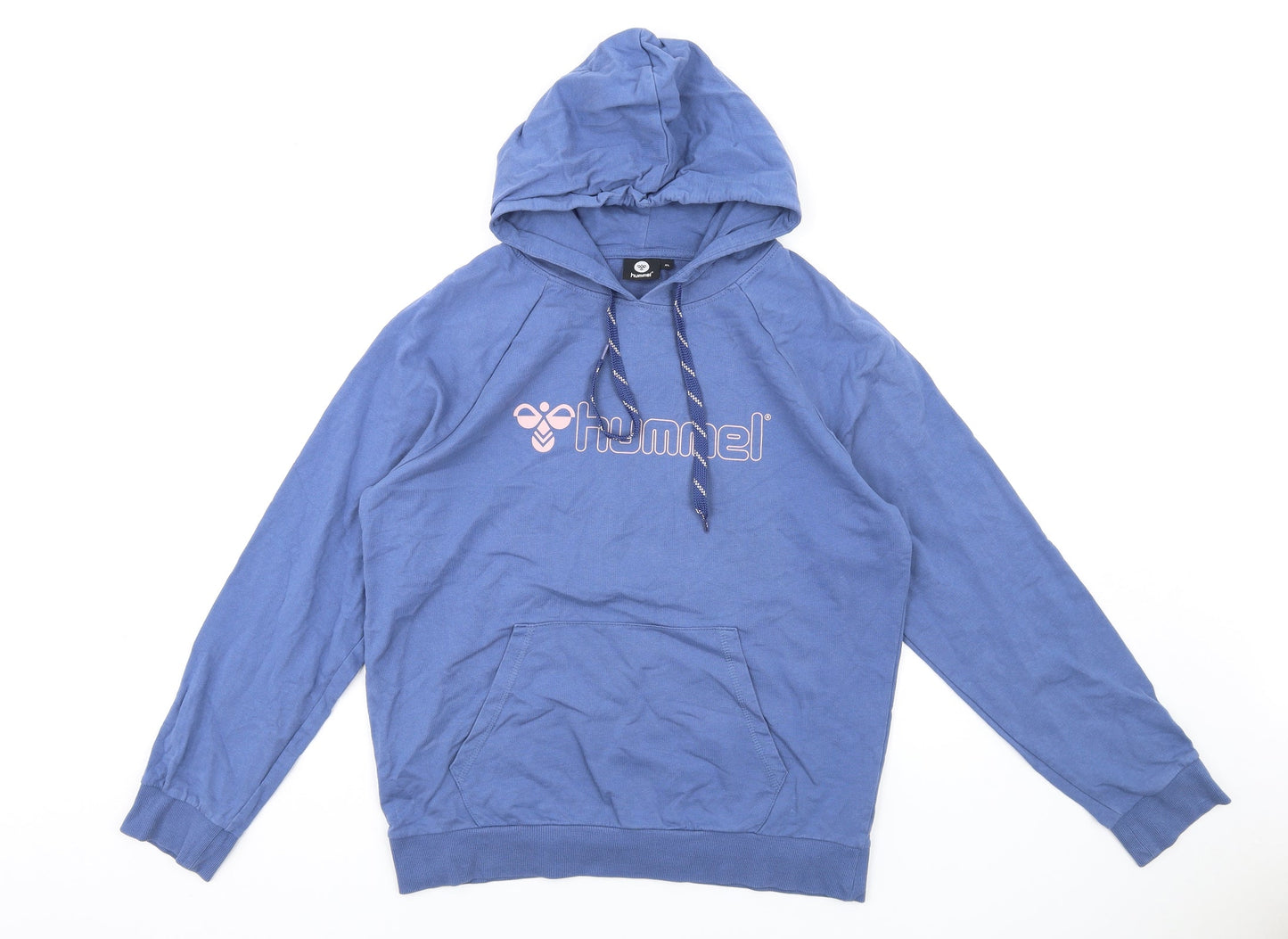 Hummel Womens Blue Cotton Pullover Hoodie Size XL Pullover