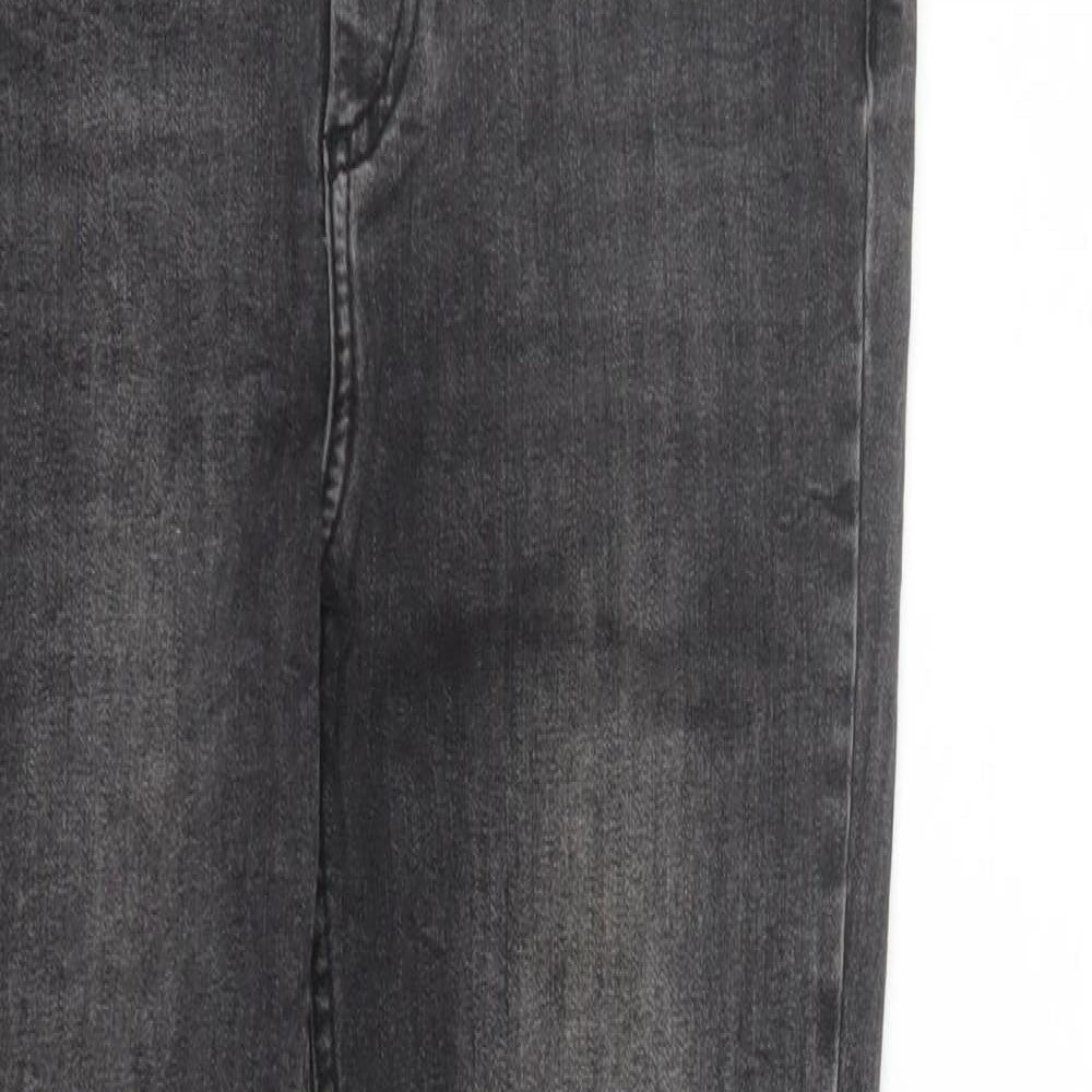 Pieces Womens Grey Cotton Skinny Jeans Size S L28 in Regular Zip - Pockets