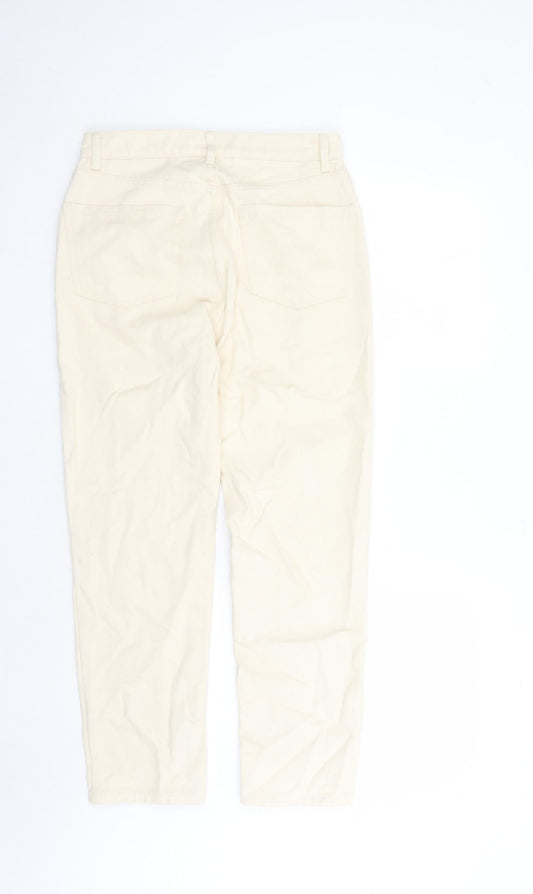 AsYou Womens Beige Cotton Straight Jeans Size 30 in L28 in Regular Zip - Pockets