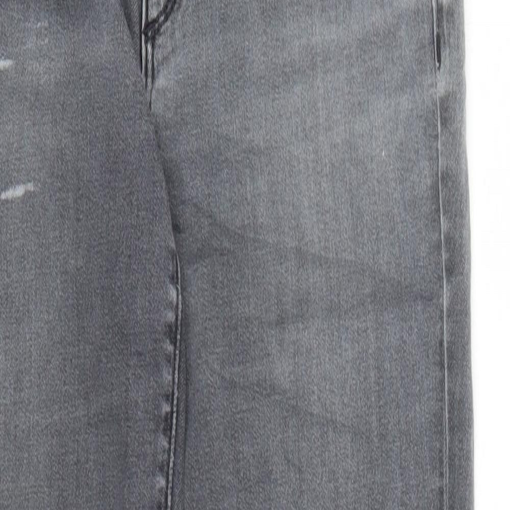LOFT Womens Grey Cotton Straight Jeans Size 30 in L29 in Regular Zip - Pockets