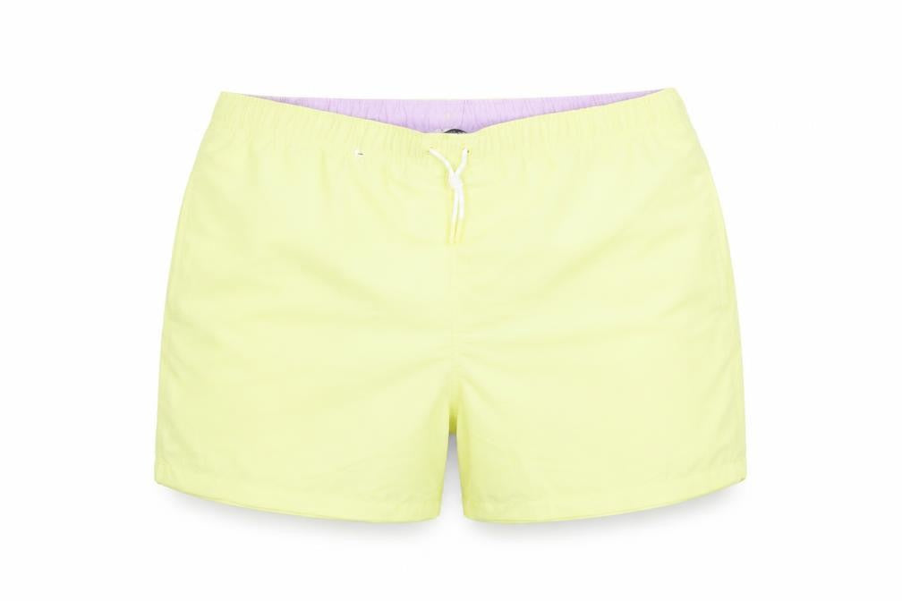 Marks and Spencer Mens Yellow Polyester Sweat Shorts Size 3XL L6 in Regular Drawstring - Elasticated Waist Swim Shorts Pockets