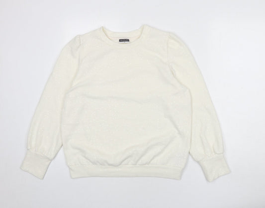 Beloved Womens Ivory Polyester Pullover Sweatshirt Size M Pullover - Sequins