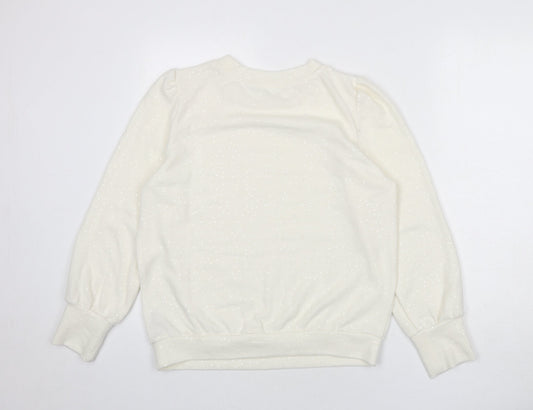 Beloved Womens Ivory Polyester Pullover Sweatshirt Size M Pullover - Sequins