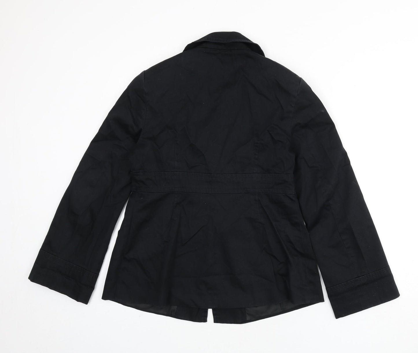 Marks and Spencer Womens Black Overcoat Coat Size 12 Button