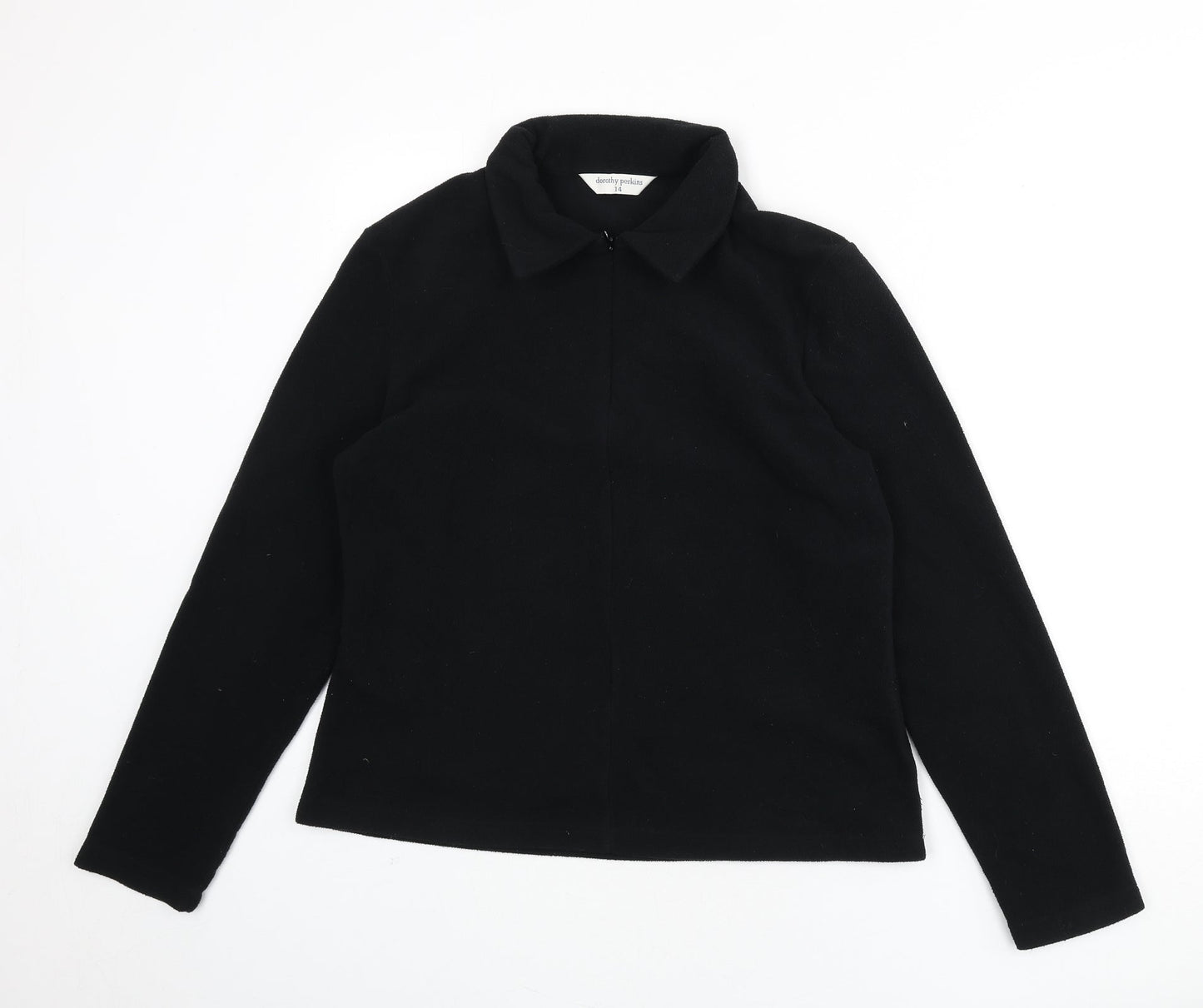 Dorothy Perkins Womens Black Polyester Pullover Sweatshirt Size 14 Zip