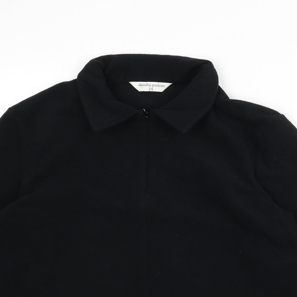 Dorothy Perkins Womens Black Polyester Pullover Sweatshirt Size 14 Zip