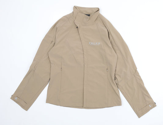 Falke Womens Beige Windbreaker Jacket Size S Zip