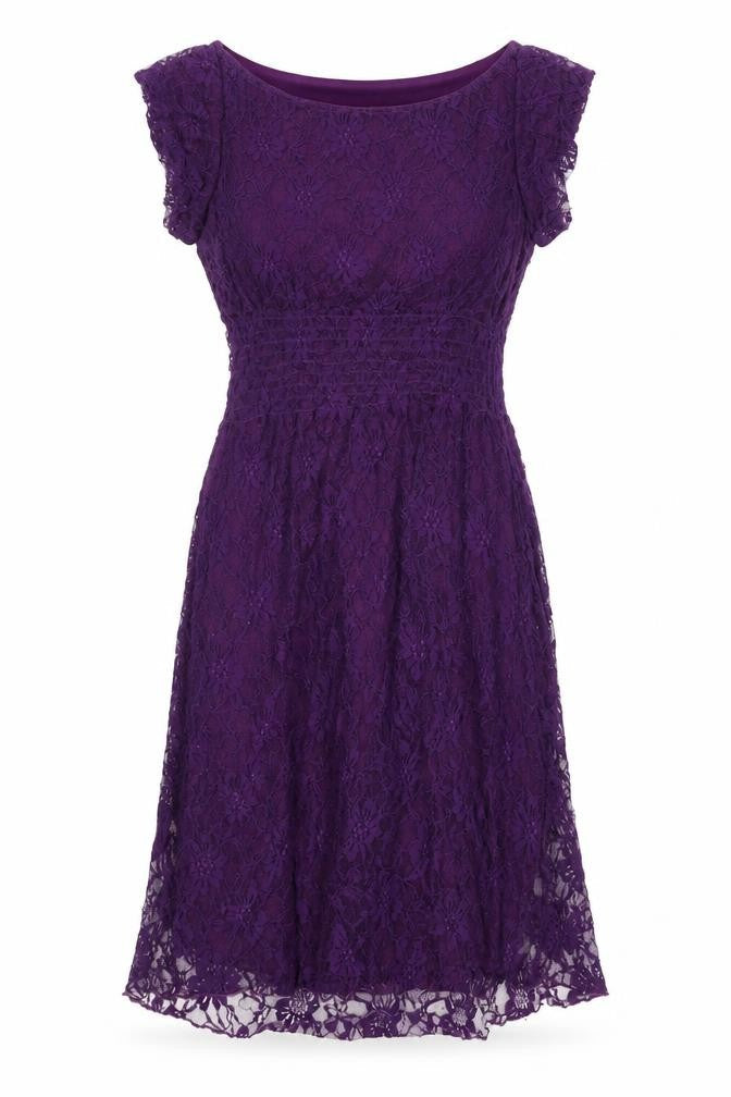 Rage Womens Purple Floral Polyamide A-Line Size 8 Boat Neck Pullover