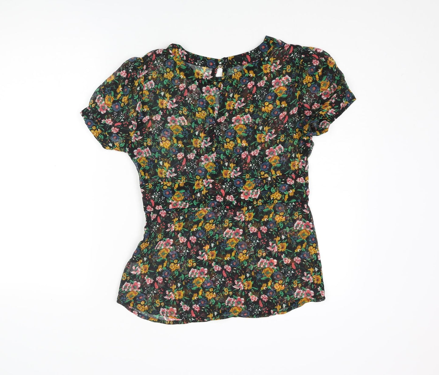 Kimchi Blue Womens Multicoloured Floral Polyester Basic Blouse Size M Round Neck - Semi Sheer