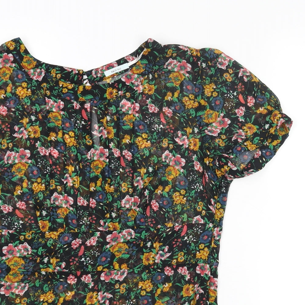 Kimchi Blue Womens Multicoloured Floral Polyester Basic Blouse Size M Round Neck - Semi Sheer